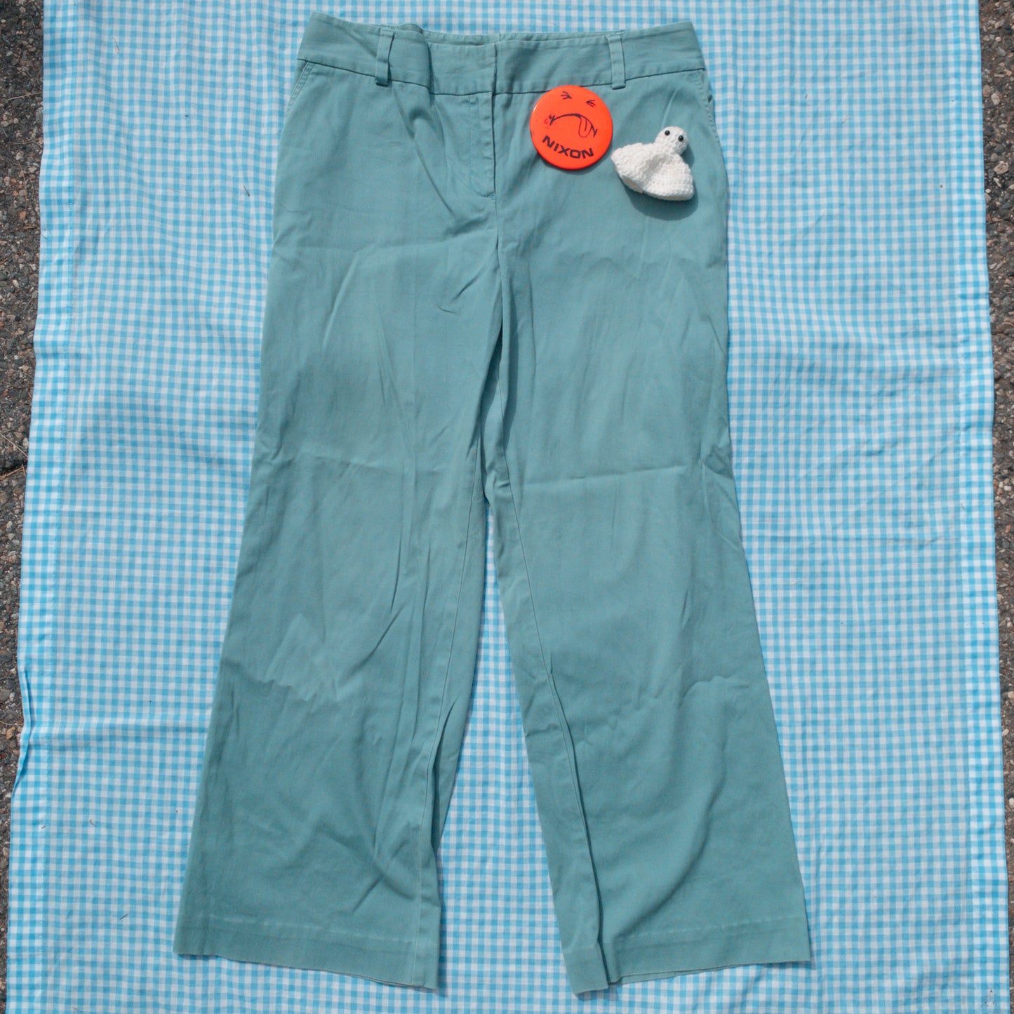 teal wide leg pants (33” waist)