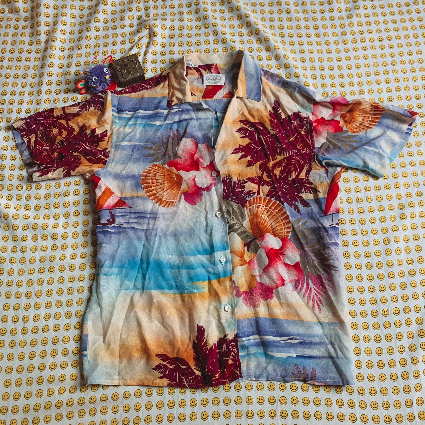 70’s silk beach button up (S-L)