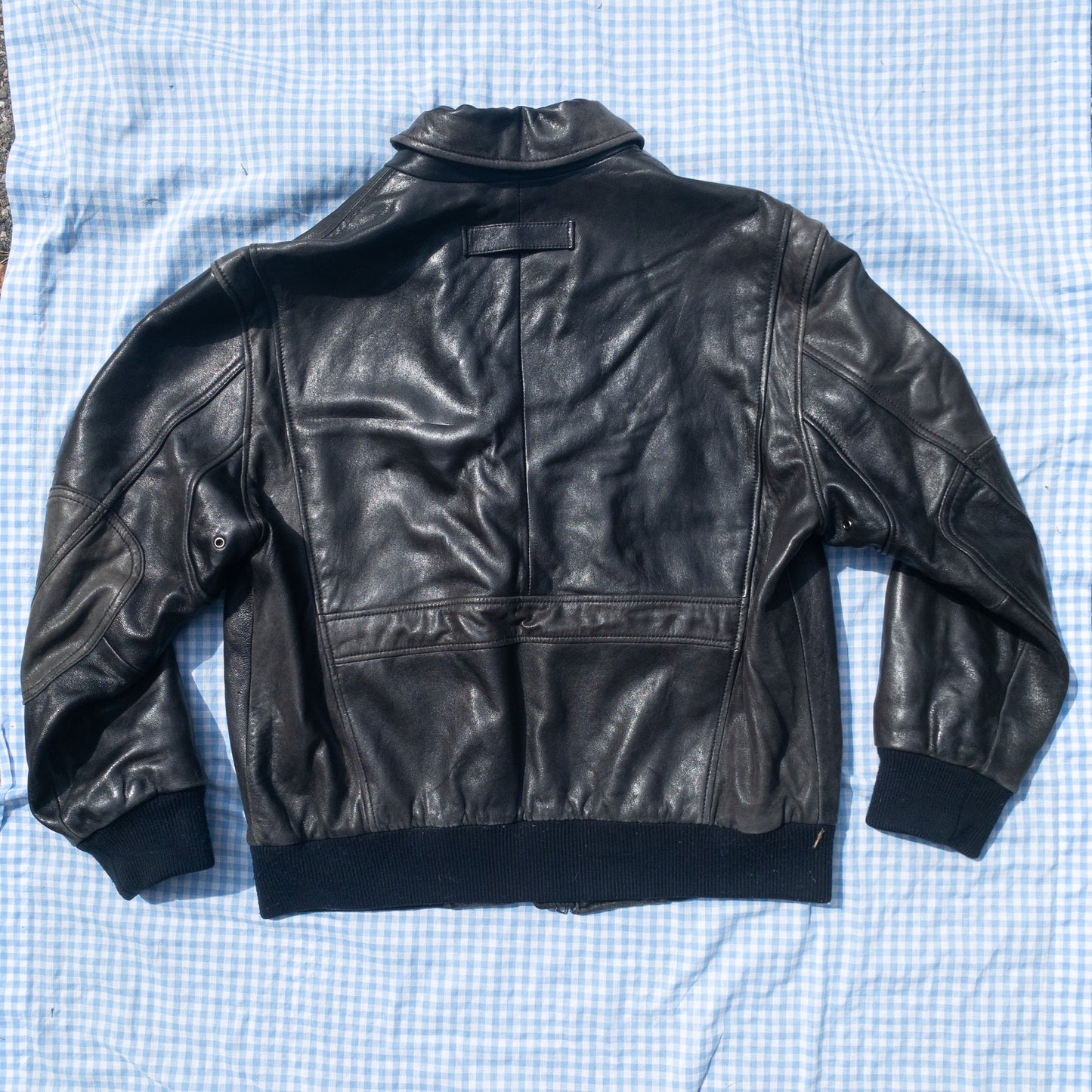 leather jacket with map lining (L-2XL)