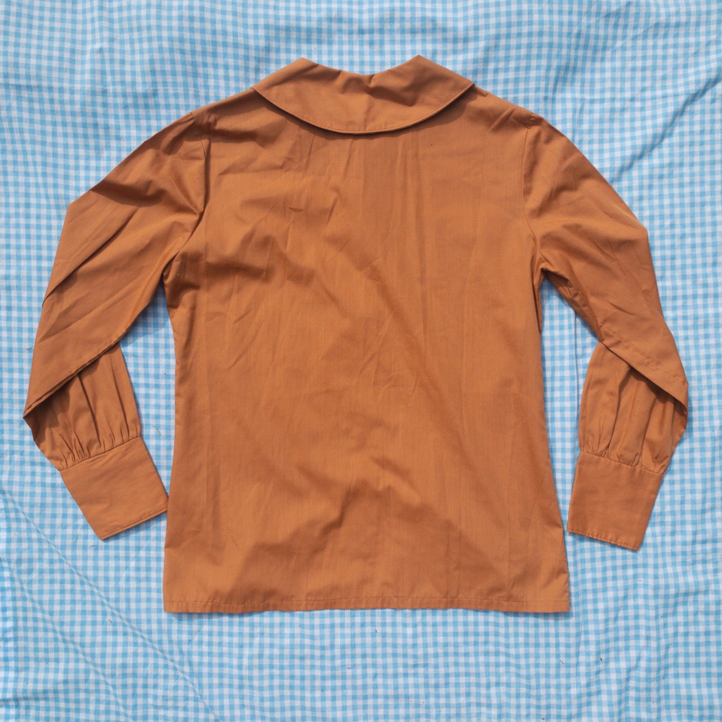 burnt sienna button down with giant collar (M/L)