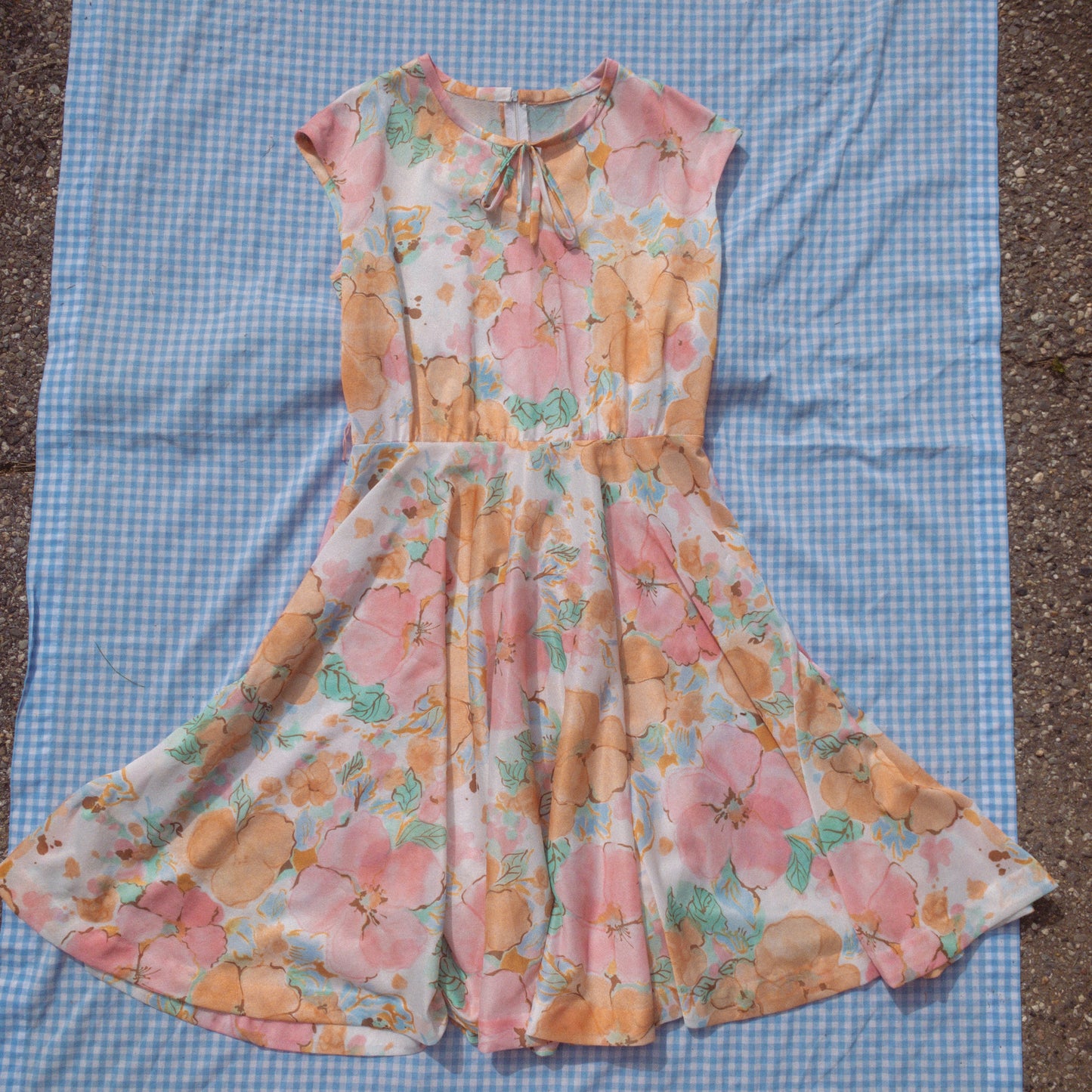 sheer floral micro mesh dress (M/L)
