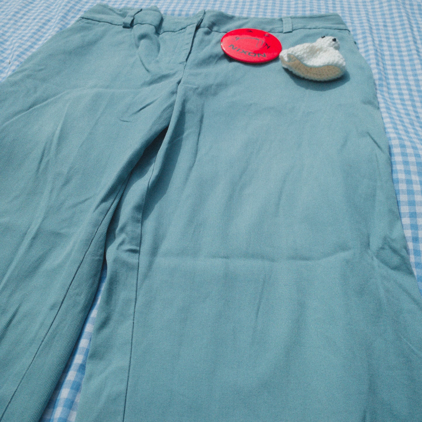 teal wide leg pants (33” waist)