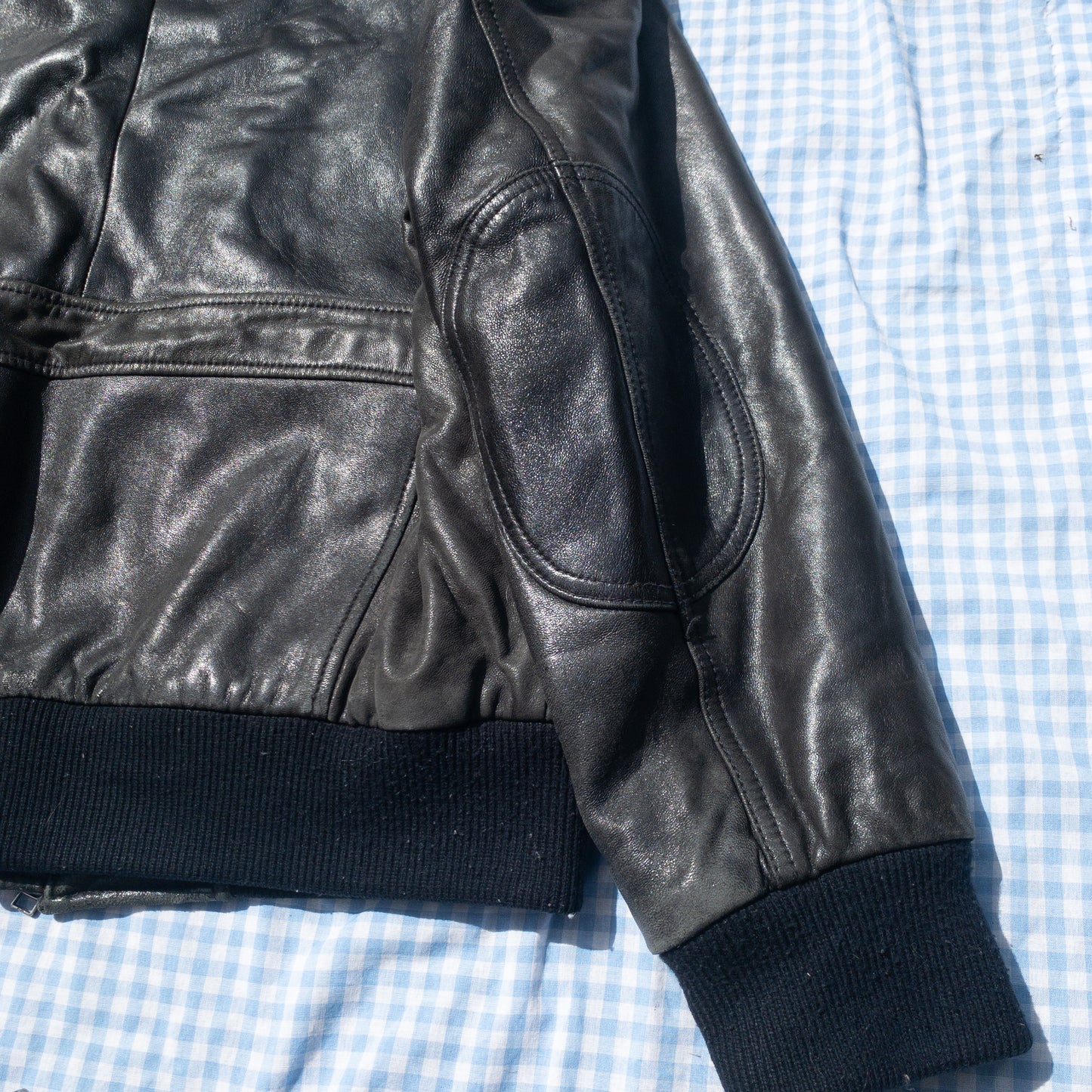 leather jacket with map lining (L-2XL)