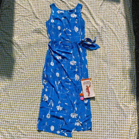 paint me blue skies silk dress (M)