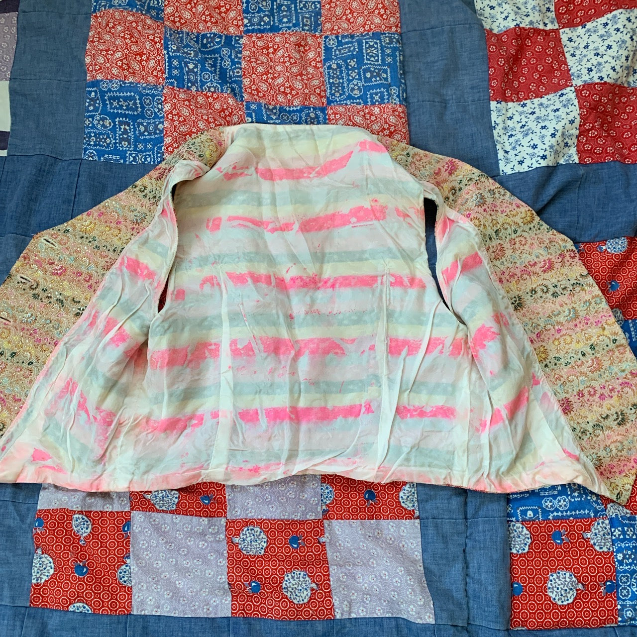 sparkly rainbow silk vest (XS)