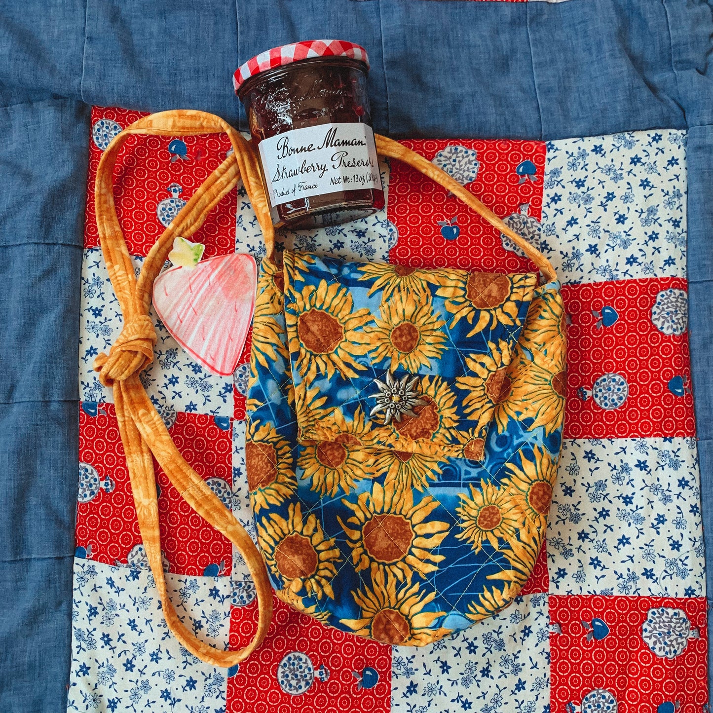 sunflower sunshine crossbody sack