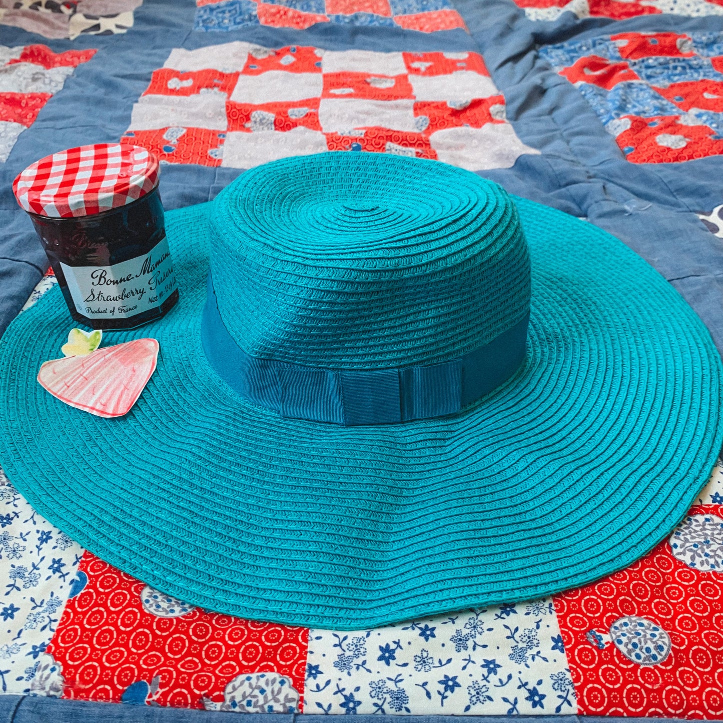 neon baby blue sun hat