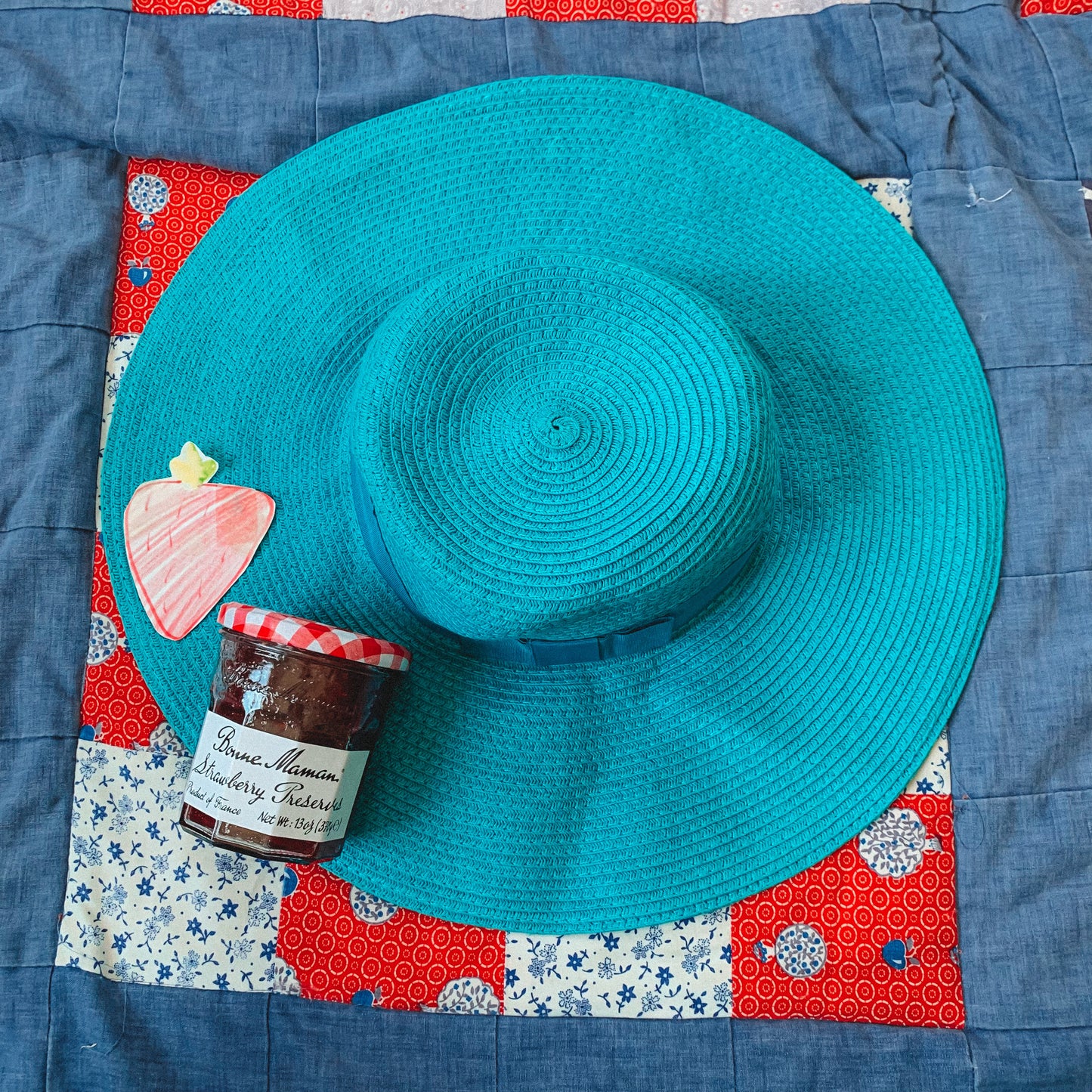 neon baby blue sun hat
