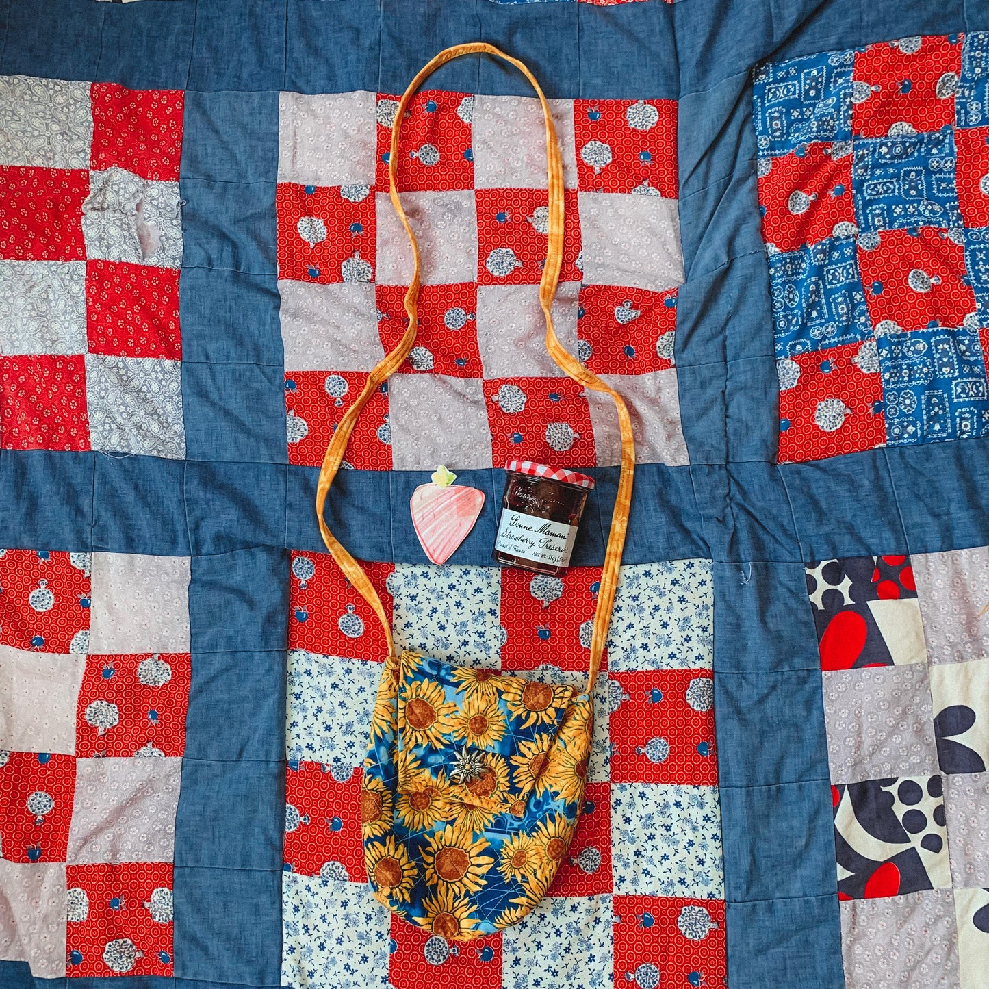 sunflower sunshine crossbody sack