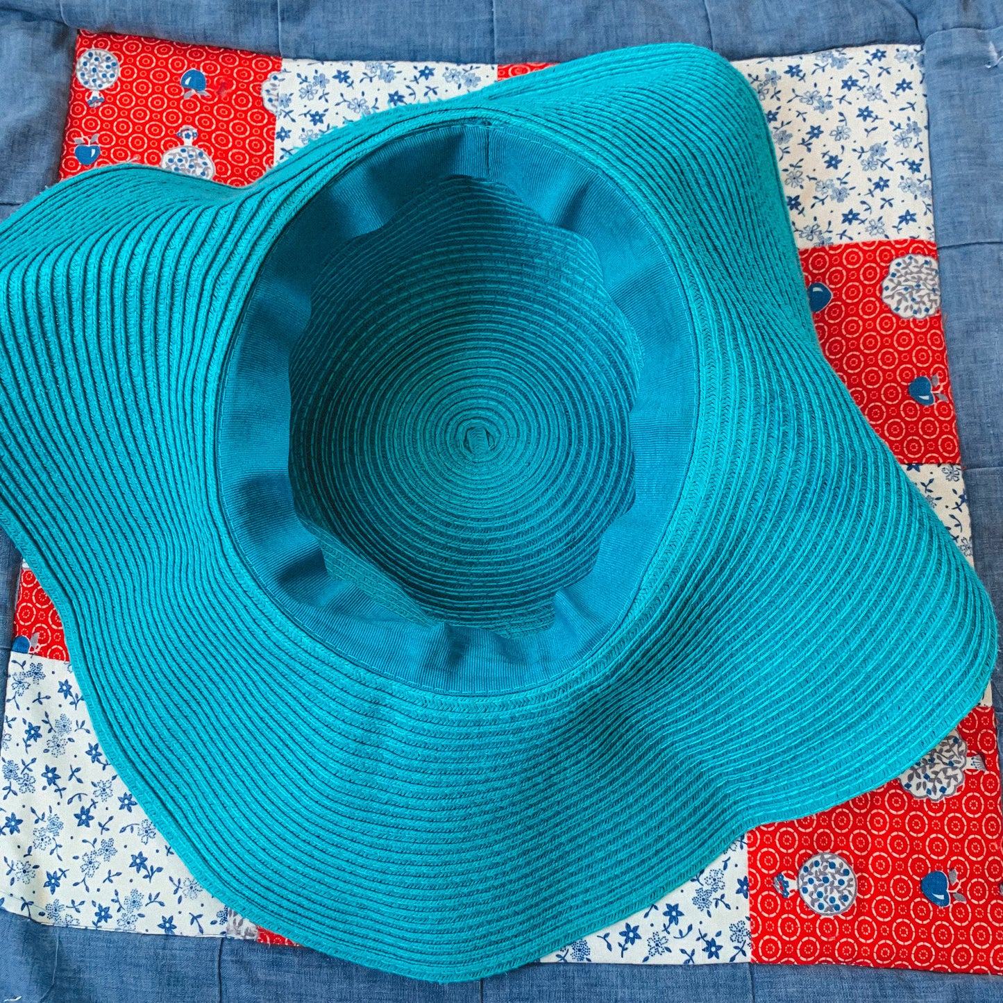 neon baby blue sun hat