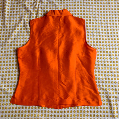 90’s orange silk tank top (S-M)