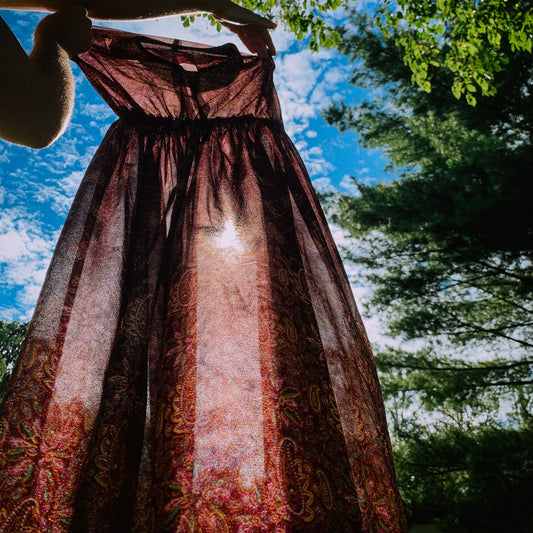 sheer paisley midi dress (S-L)